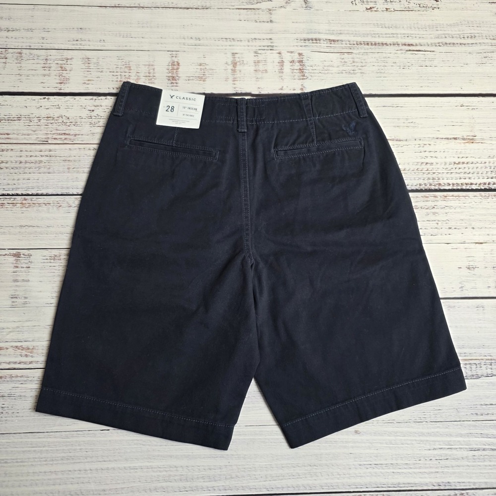 New American Eagle Shorts Mens 28 Blue Classic Fit 10" Inseam At The Knee Cotton
